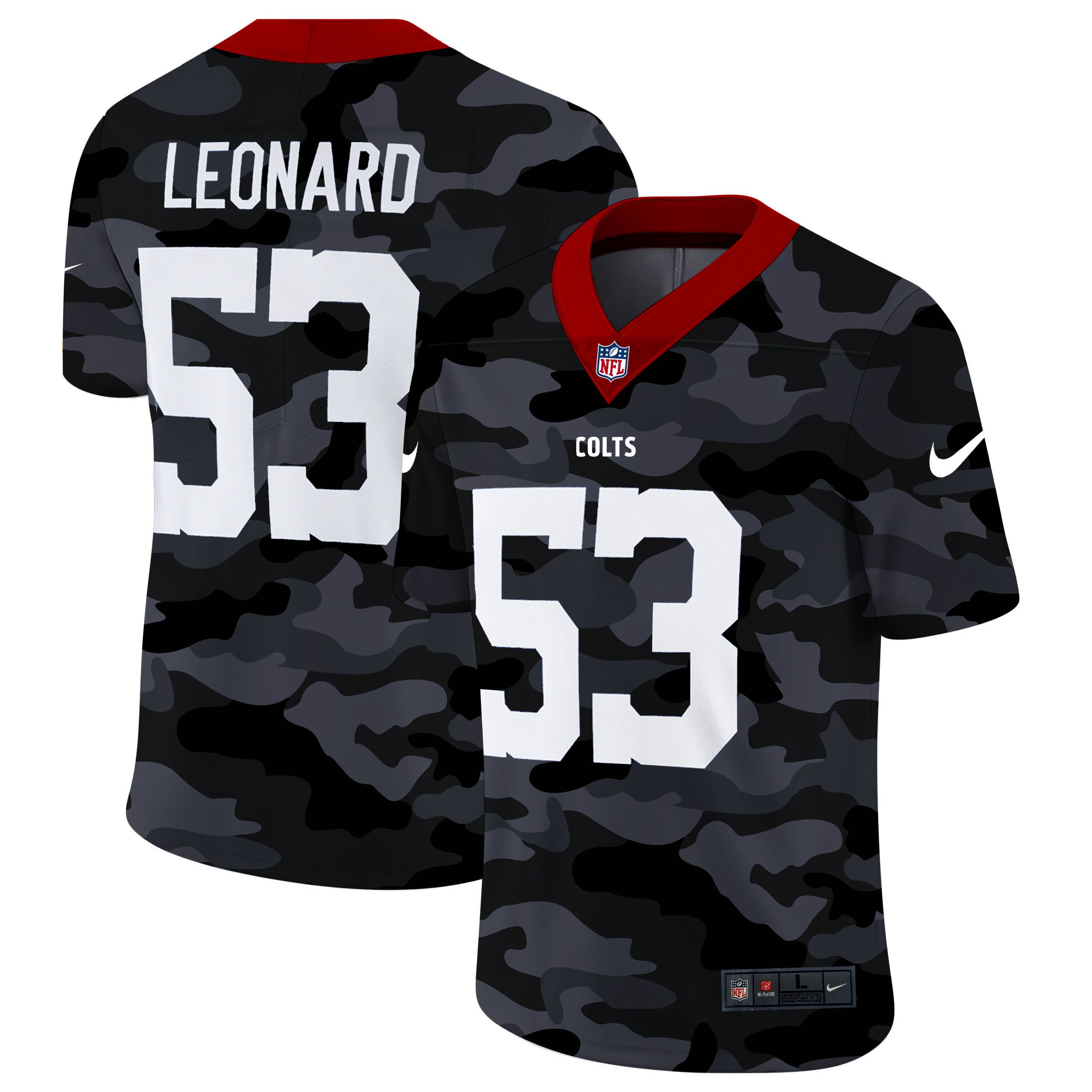 Men Indianapolis Colts #53 Leonard 2020 Nike 2ndCamo Salute to Service Limited NFL Jerseys->houston texans->NFL Jersey
